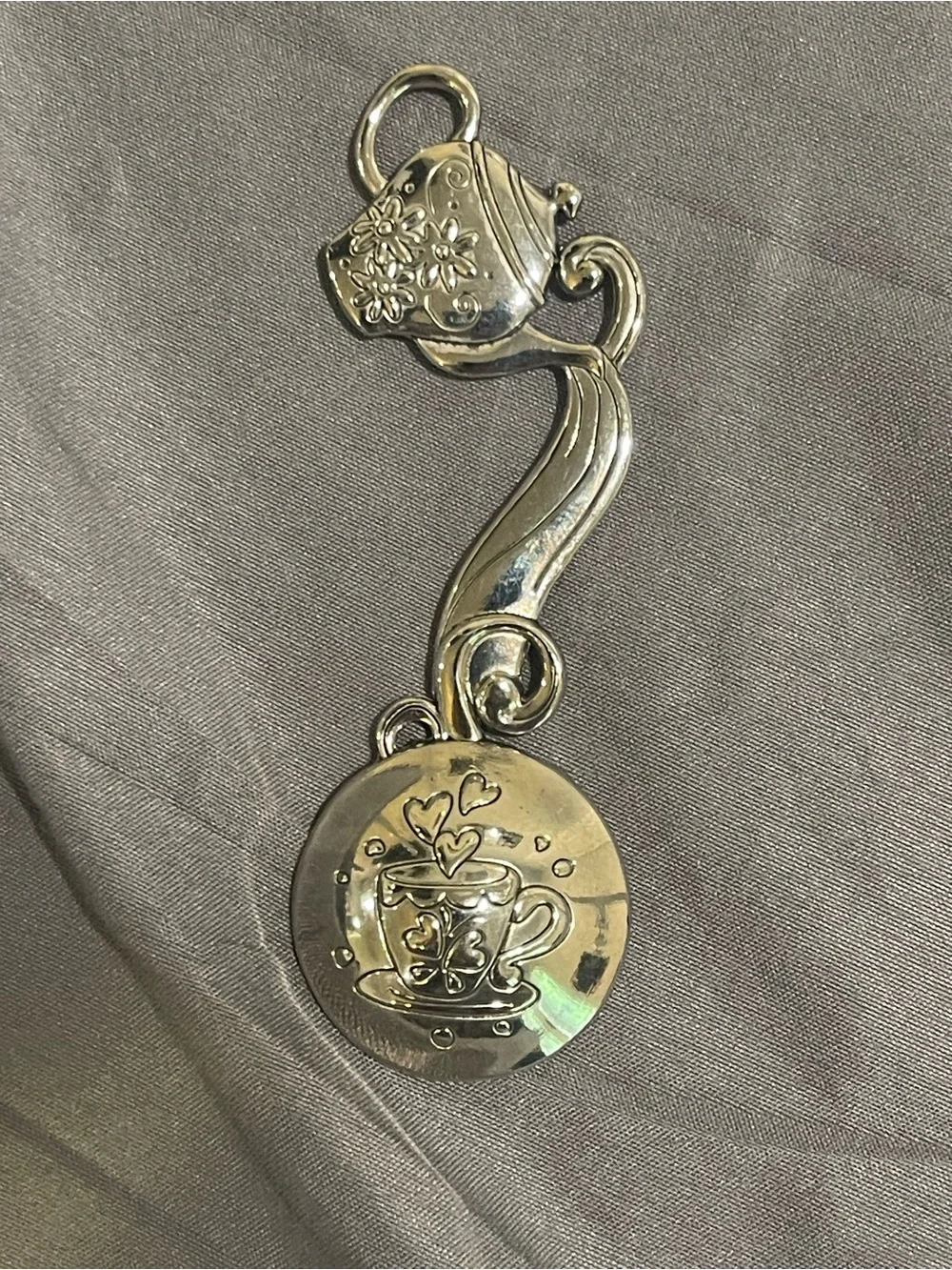 Silver Ornate Wall Hook Rack on Wood Backing - Decorative Home Hooks
